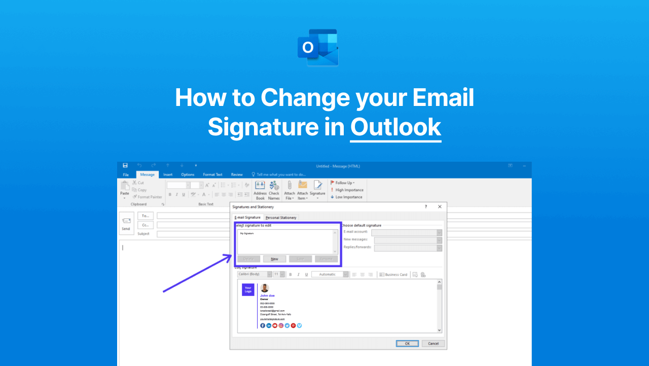 How to Change your Email Signature in Outlook